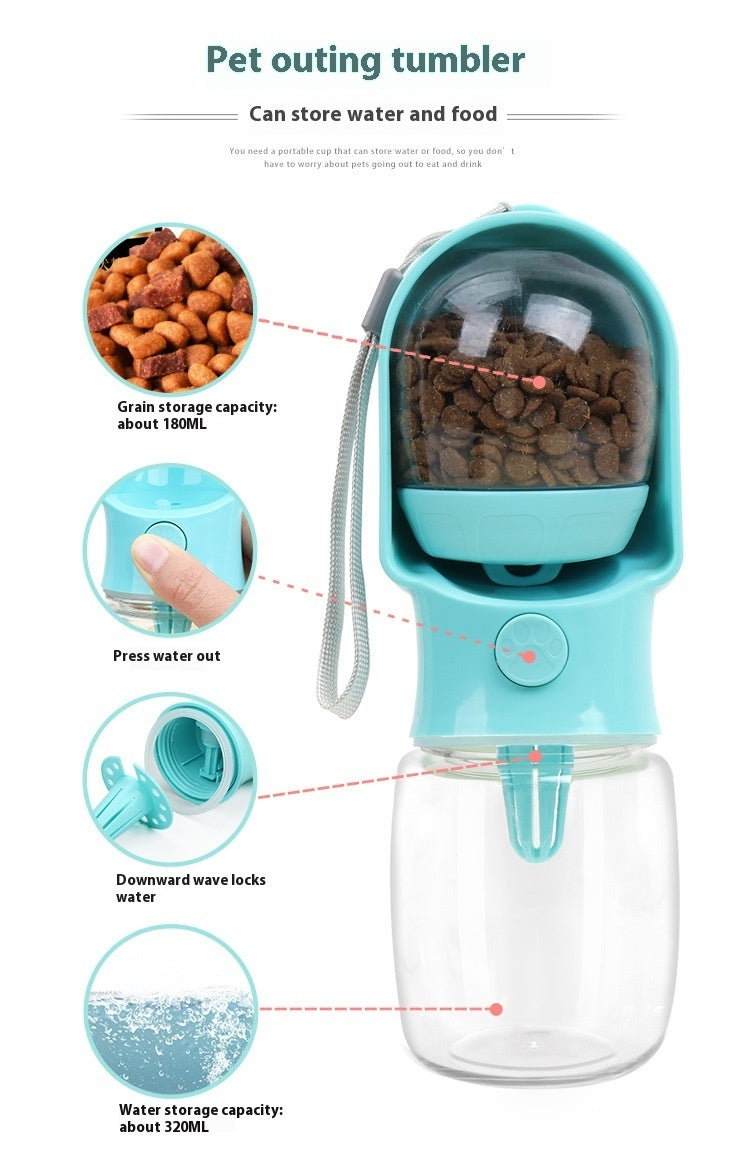 Pet Supplies Dog Drinking Water Bottle Grain Storage Tank Portable Portable Cup